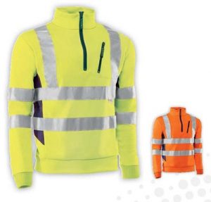 Forro polar con bandas reflectantes de 3M Scotchlite. Cierre frontal con cremallera con bolsillos laterales con cremallera y ajuste en cintura con cordón. Disponible en color Amarillo/Naranja flúor. Disponible en varias tallas